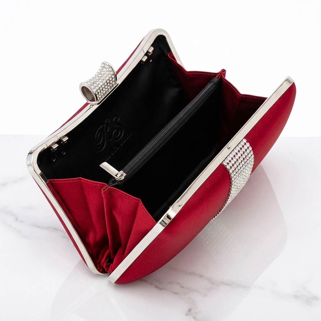 Royale Satin Crystal Clutch Jovera Joyce