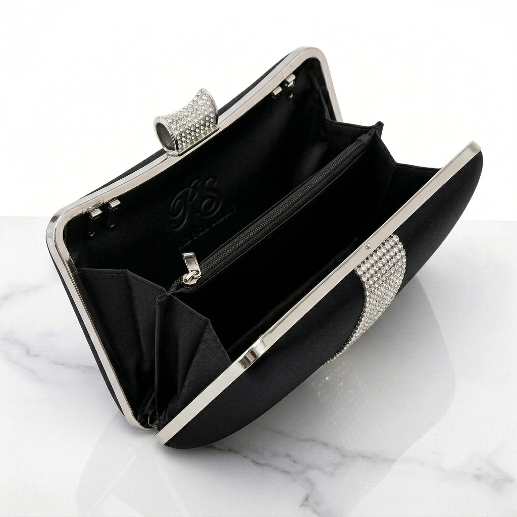 Royale Satin Crystal Clutch Jovera Joyce