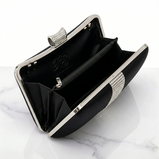 Royale Satin Crystal Clutch Jovera Joyce