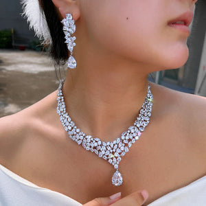 Shiny Zirconia Gorgeous Arabic African Bridal Big Jewelry Set for Women Wedding Engagement Dress Super Luxurious Accessories Jovera Joyce