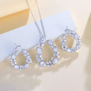 Trendy Fashion Cross Chain Link Big Necklace and Earrings Party Pendant Jewelry Set for Women Accessories Jovera Joyce