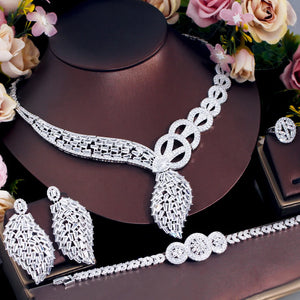 Sparking White Cubic Zirconia African Middle East Chunky Luxury Bridal Jewelry Set for Women Wedding Engagement Dress Accessory Jovera Joyce