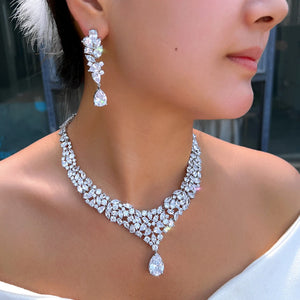 Shiny Zirconia Gorgeous Arabic African Bridal Big Jewelry Set for Women Wedding Engagement Dress Super Luxurious Accessories Jovera Joyce