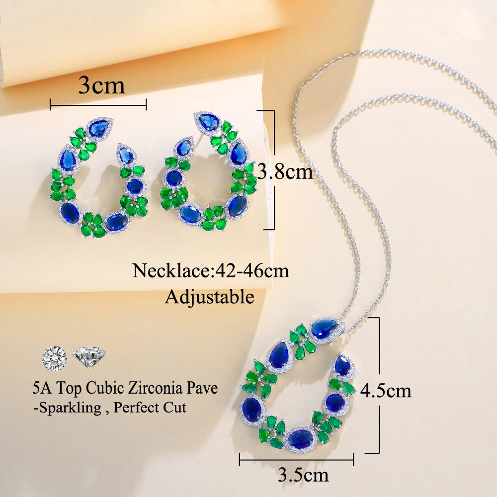 Trendy Fashion Cross Chain Link Big Necklace and Earrings Party Pendant Jewelry Set for Women Accessories Jovera Joyce