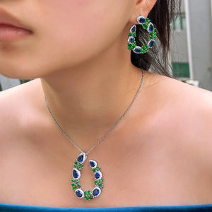 Trendy Fashion Cross Chain Link Big Necklace and Earrings Party Pendant Jewelry Set for Women Accessories Jovera Joyce