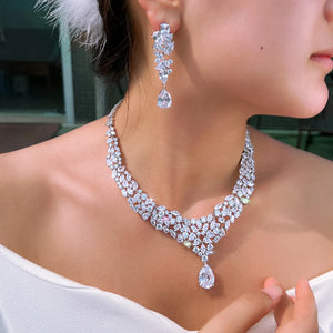 Shiny Zirconia Gorgeous Arabic African Bridal Big Jewelry Set for Women Wedding Engagement Dress Super Luxurious Accessories Jovera Joyce
