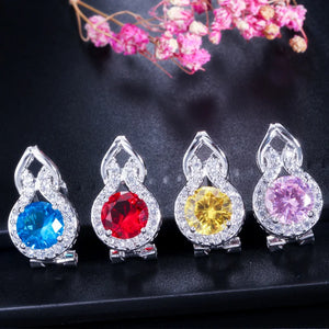 Romantic Pink Cubic Zircon Stone Series 3pcs Pendant Earrings Necklace and Ring Fashion Women Engagement Costume Jewelry Sets Jovera Joyce