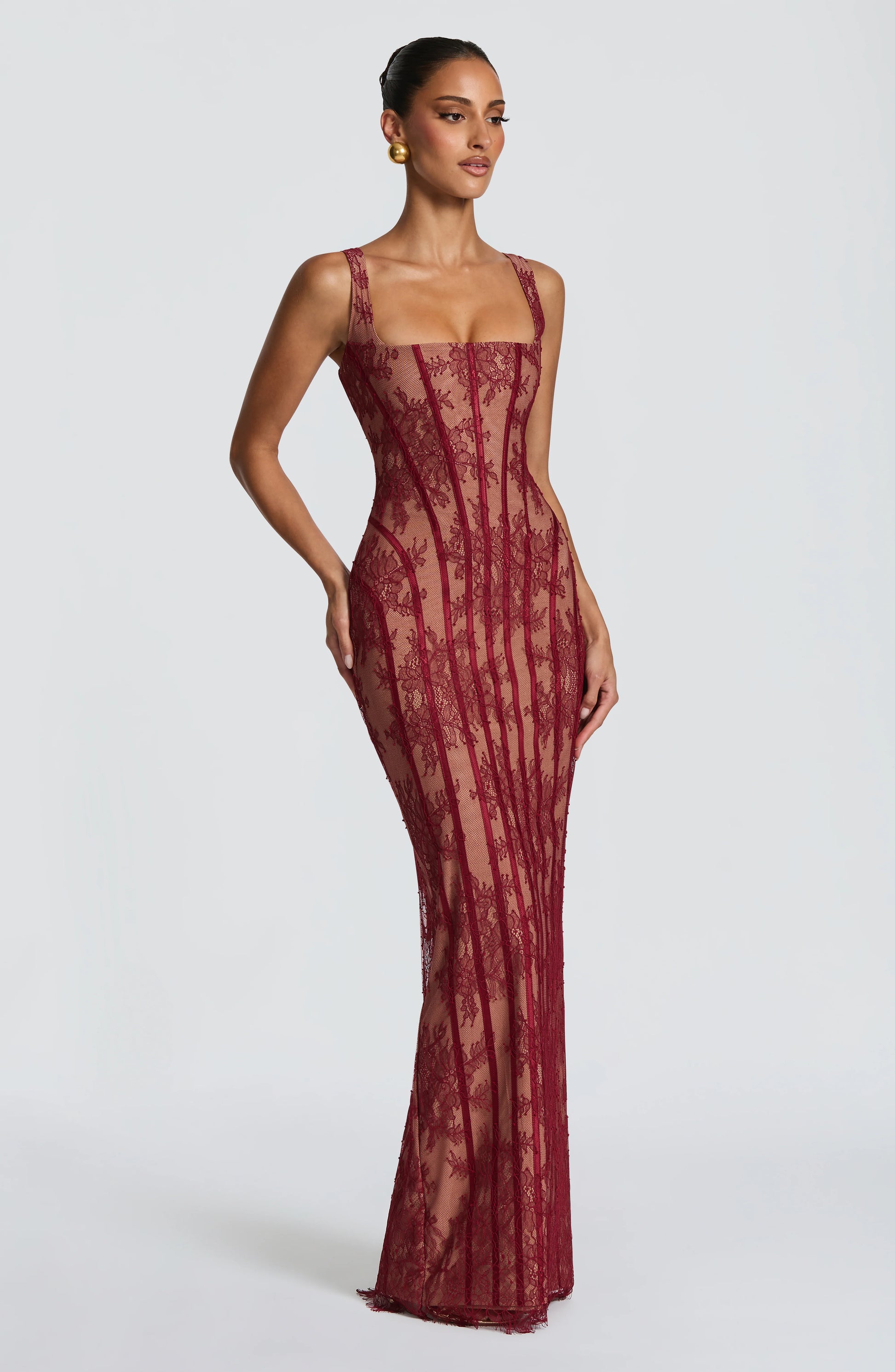 Womens Mesh Vertical-striped Sheath Dress Jovera Joyce