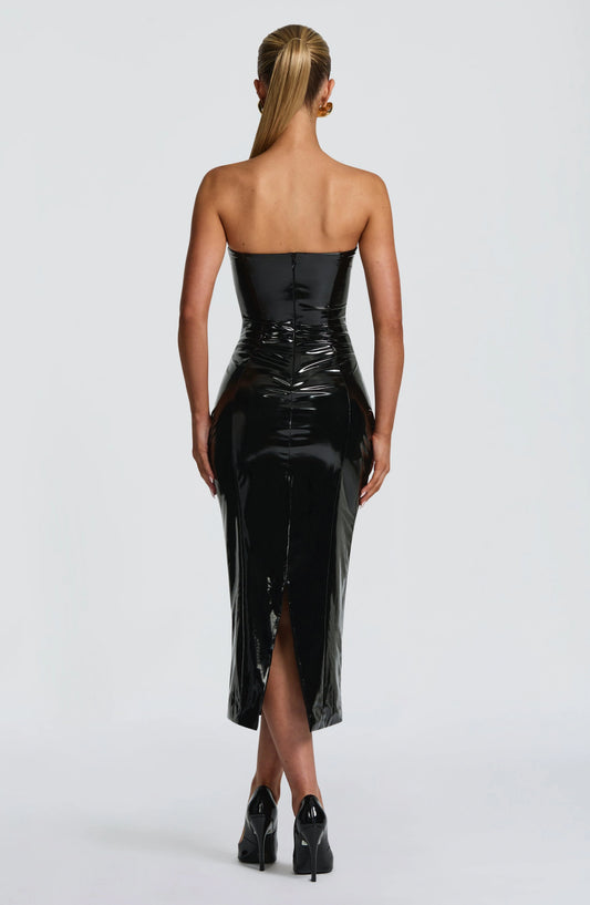 European And American Style Temperament Sexy Waist Trimming Tight Leather Dress Jovera Joyce