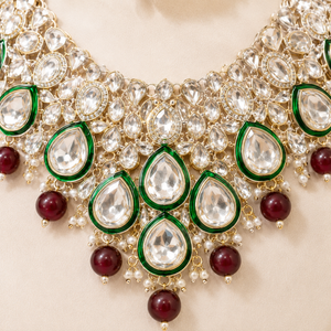 Trending Fancy Collection High Quality 18K Gold-Plated Zircon Copper Ethnic Kundan Engagement Bridal Wedding Party Choker Jovera Joyce