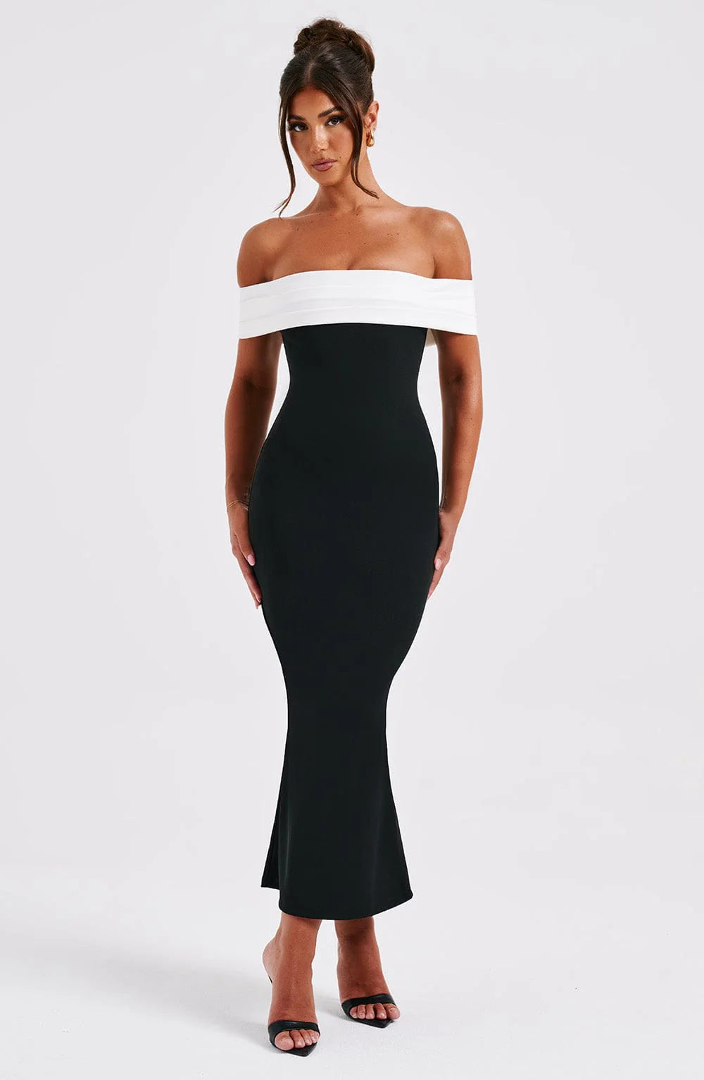 Contrast Color Casual Off-shoulder Dress Jovera Joyce