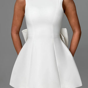 Fashion Big-Bowed Pearls Backless Dress Summer Slim Sleeveless A-line Dresses For Party Evening Women's Clothing Jovera Joyce