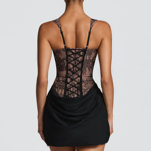 Sexy Backless Short Sheath Dress Womens Waist-Cinching Strap Dress With Ties Jovera Joyce