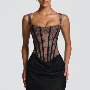 Sexy Backless Short Sheath Dress Womens Waist-Cinching Strap Dress With Ties Jovera Joyce