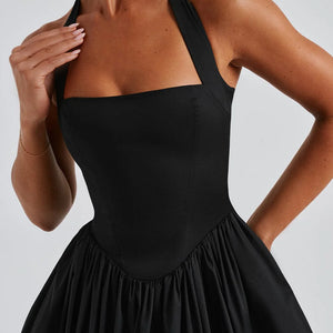 Hanging Collar Sexy Slim Fit Backless Mid-length Sweet Mesh Temperament Dress Jovera Joyce