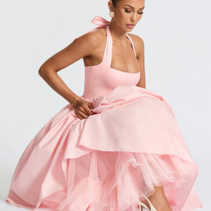 Hanging Collar Sexy Slim Fit Backless Mid-length Sweet Mesh Temperament Dress Jovera Joyce
