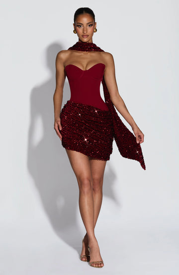 Wine Red With Ribbons