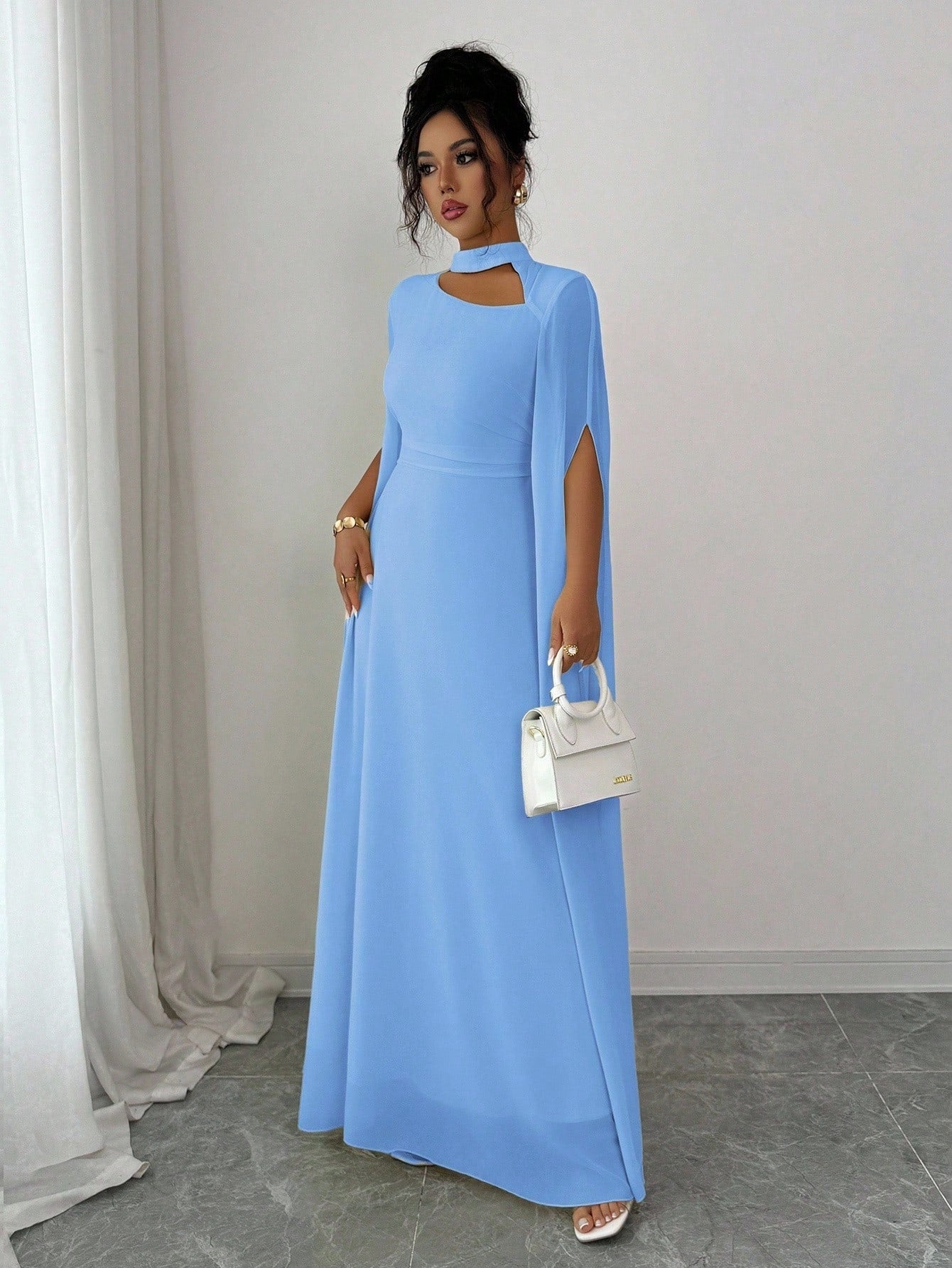 Womens Lace-Up Cloak Fit-and-Flare Dress Jovera Joyce