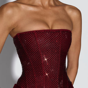 Women's Strapless Glittering Diamond Waist-Cinching Dress Jovera Joyce