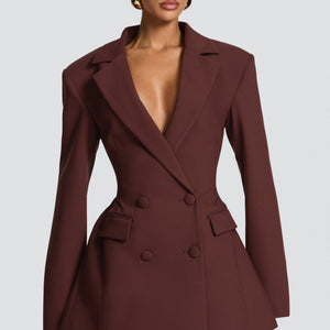 New-style Casual Slim-fit Suit Long-sleeve Bud-shaped Faux-pocket Dress Jovera Joyce