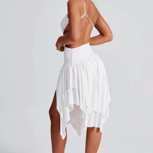 Shoulder Hollow Backless High Waist Short Dress Jovera Joyce