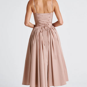 Body Hugging Pleated Strap Dress Jovera Joyce