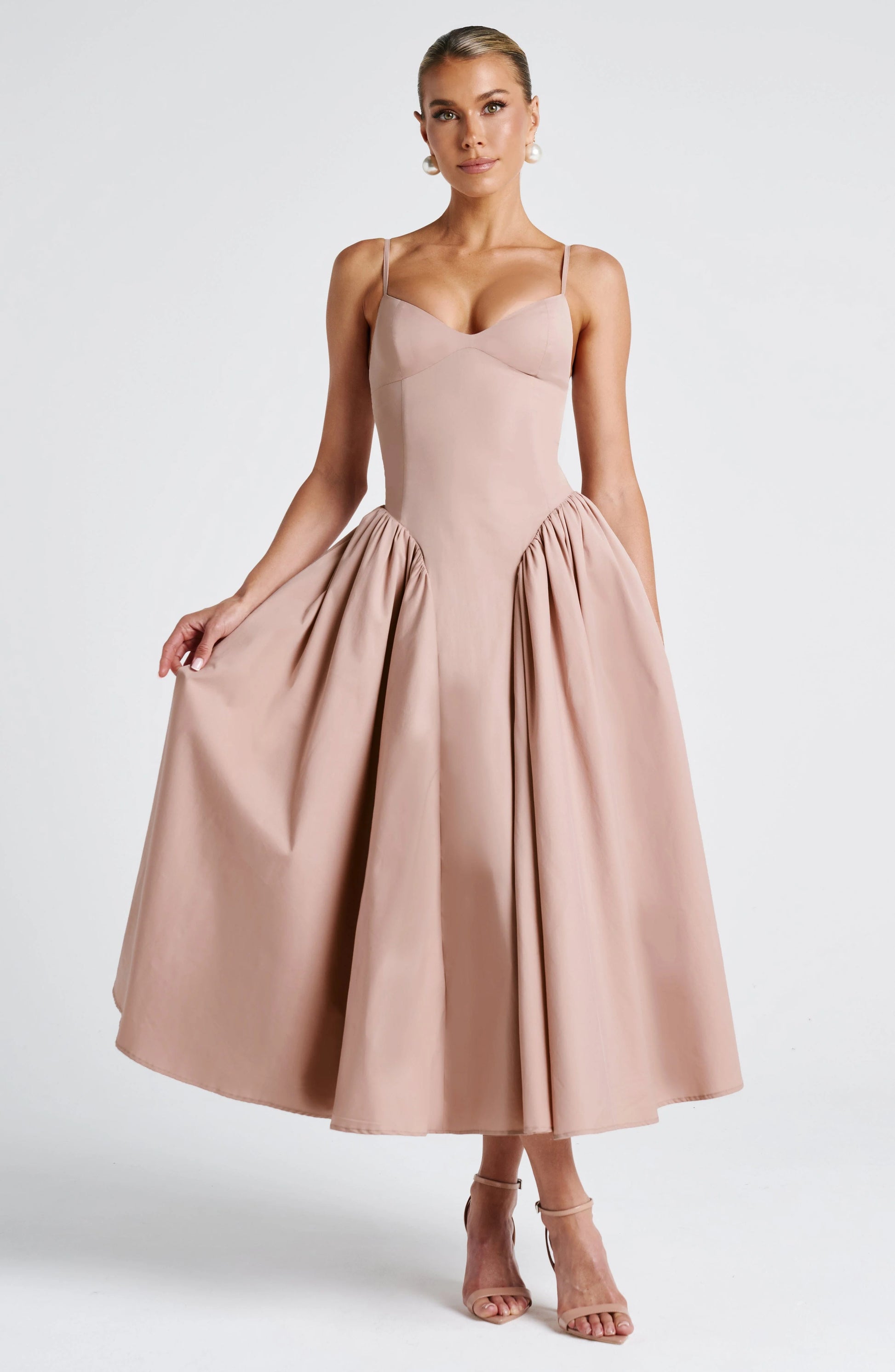 Body Hugging Pleated Strap Dress Jovera Joyce