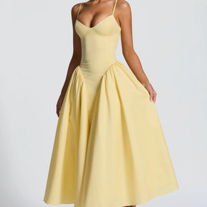 Body Hugging Pleated Strap Dress Jovera Joyce