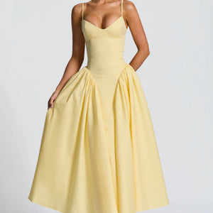 Body Hugging Pleated Strap Dress Jovera Joyce