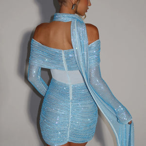 New Elegant Rhinestone Waist-tight Hot Girl Tube Top Sexy Dress Jovera Joyce