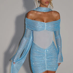 New Elegant Rhinestone Waist-tight Hot Girl Tube Top Sexy Dress Jovera Joyce