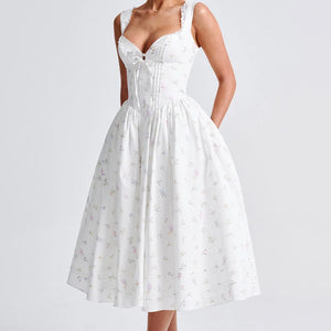 Winter European And American New Printed Lace Backless Dress Jovera Joyce