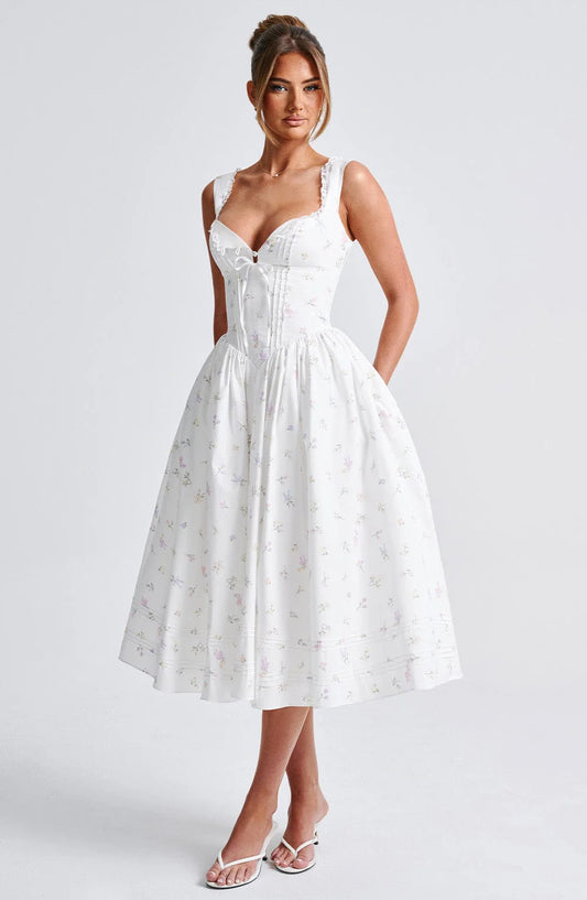 Winter European And American New Printed Lace Backless Dress Jovera Joyce