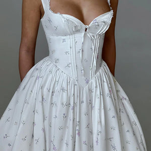 Winter European And American New Printed Lace Backless Dress Jovera Joyce