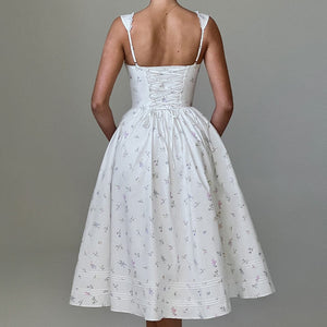 Winter European And American New Printed Lace Backless Dress Jovera Joyce