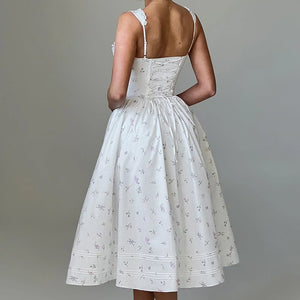 Winter European And American New Printed Lace Backless Dress Jovera Joyce