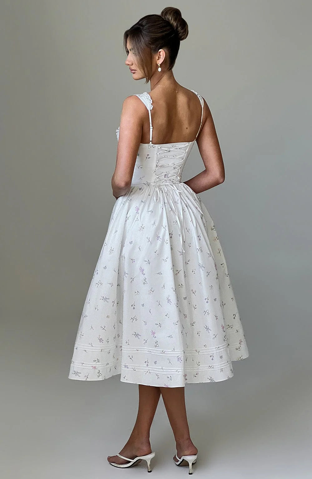 Winter European And American New Printed Lace Backless Dress Jovera Joyce