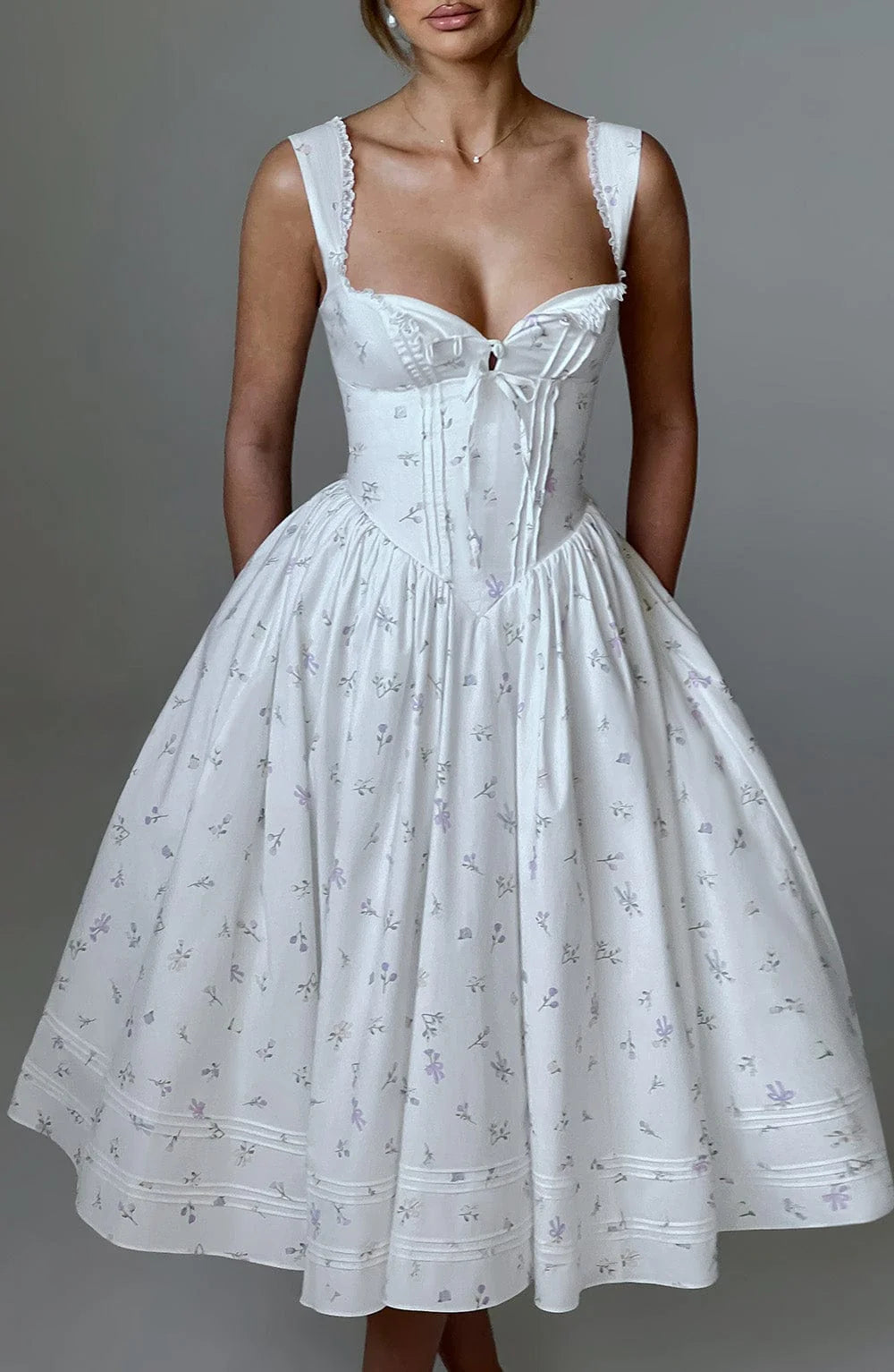 Winter European And American New Printed Lace Backless Dress Jovera Joyce