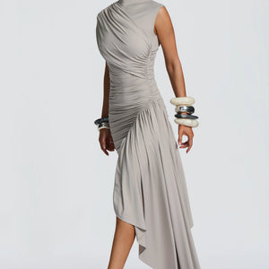 Sleeveless Pleated Waist-cinching Sheath Elegant And Fashionable Womens Dress Jovera Joyce