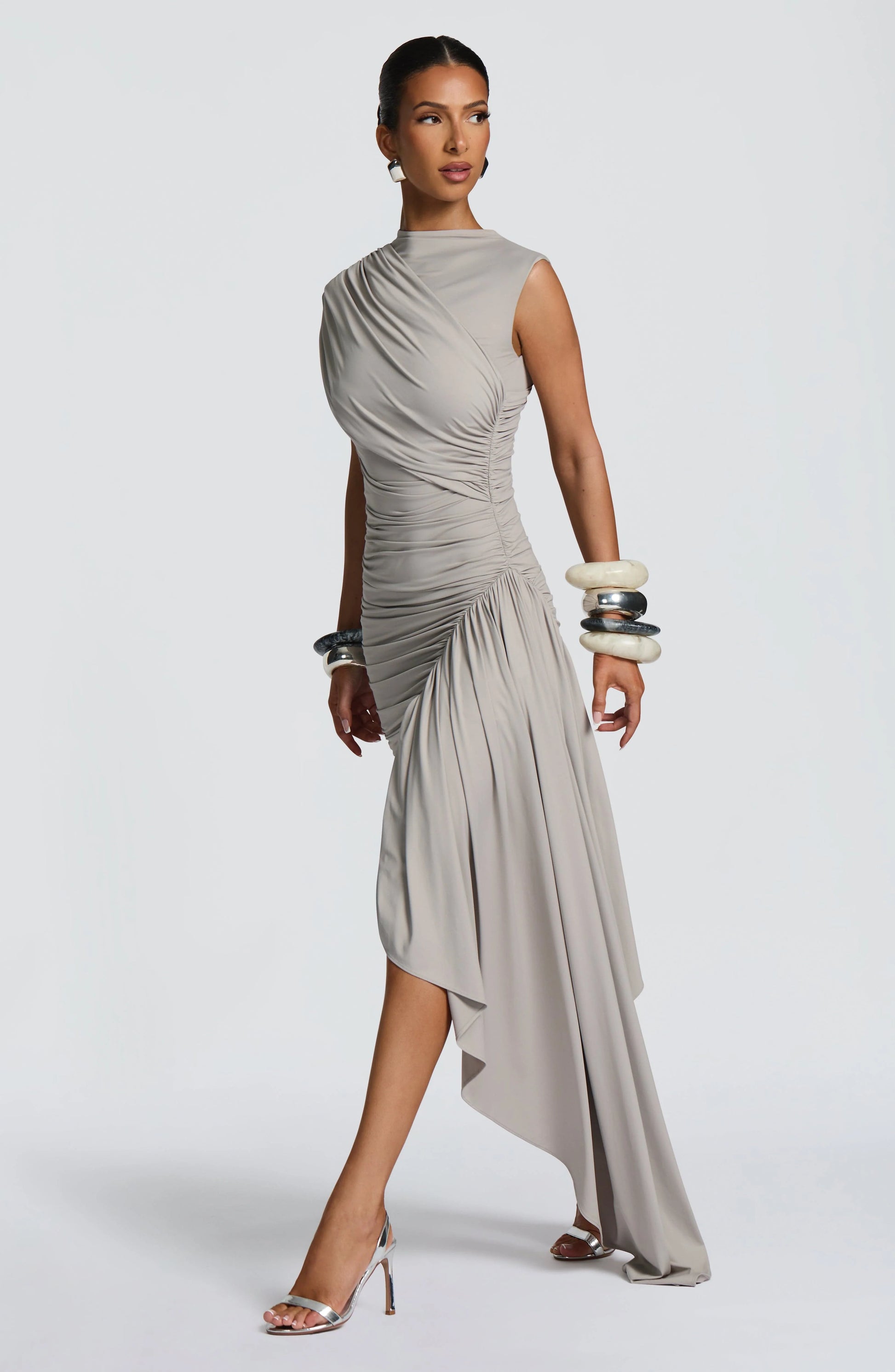 Sleeveless Pleated Waist-cinching Sheath Elegant And Fashionable Womens Dress Jovera Joyce