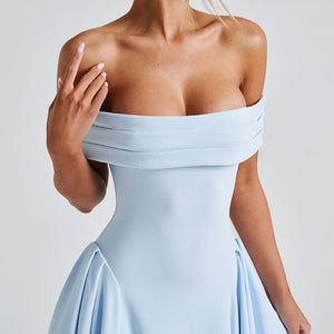 Fashion Personality Pure Color Tube-top Dress Women Jovera Joyce