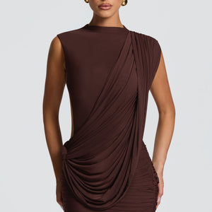 Womens Casual Solid-Color Slim-Fit Backless Dress Jovera Joyce