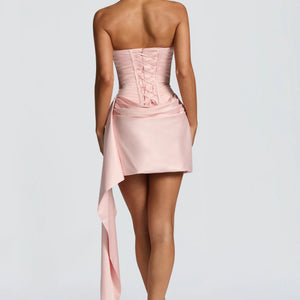 White Short Satin Sleeveless Fishtail Dress Jovera Joyce