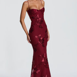 Flower-decorated Evening Dress High-end Banquet Elegant Slimming Jovera Joyce