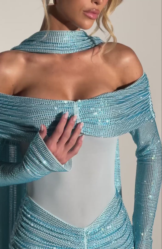 Celeste Lumière Embellished Mini Dress