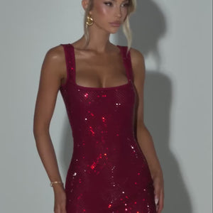 Monaco Crystal Mesh Mini Dress