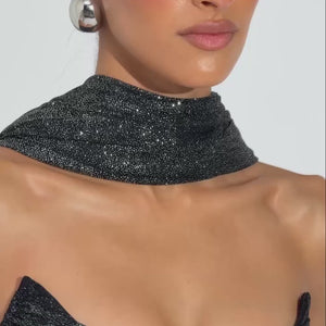 Celestine Sparkle Off-Shoulder Maxi Dress