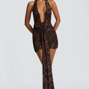 Women's Deep-V Neck Halter Backless Slim-fit Dress Jovera Joyce