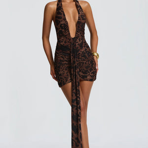 Women's Deep-V Neck Halter Backless Slim-fit Dress Jovera Joyce