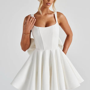 Solid Color Square Collar Sling Dress Women Jovera Joyce